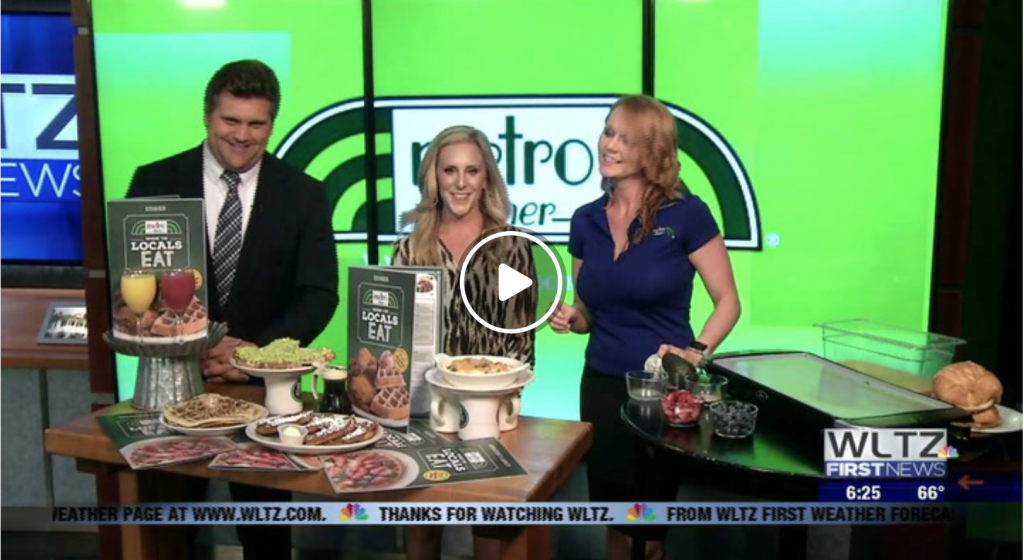 video clip from WLTZ with hosts showcasing food dishes
