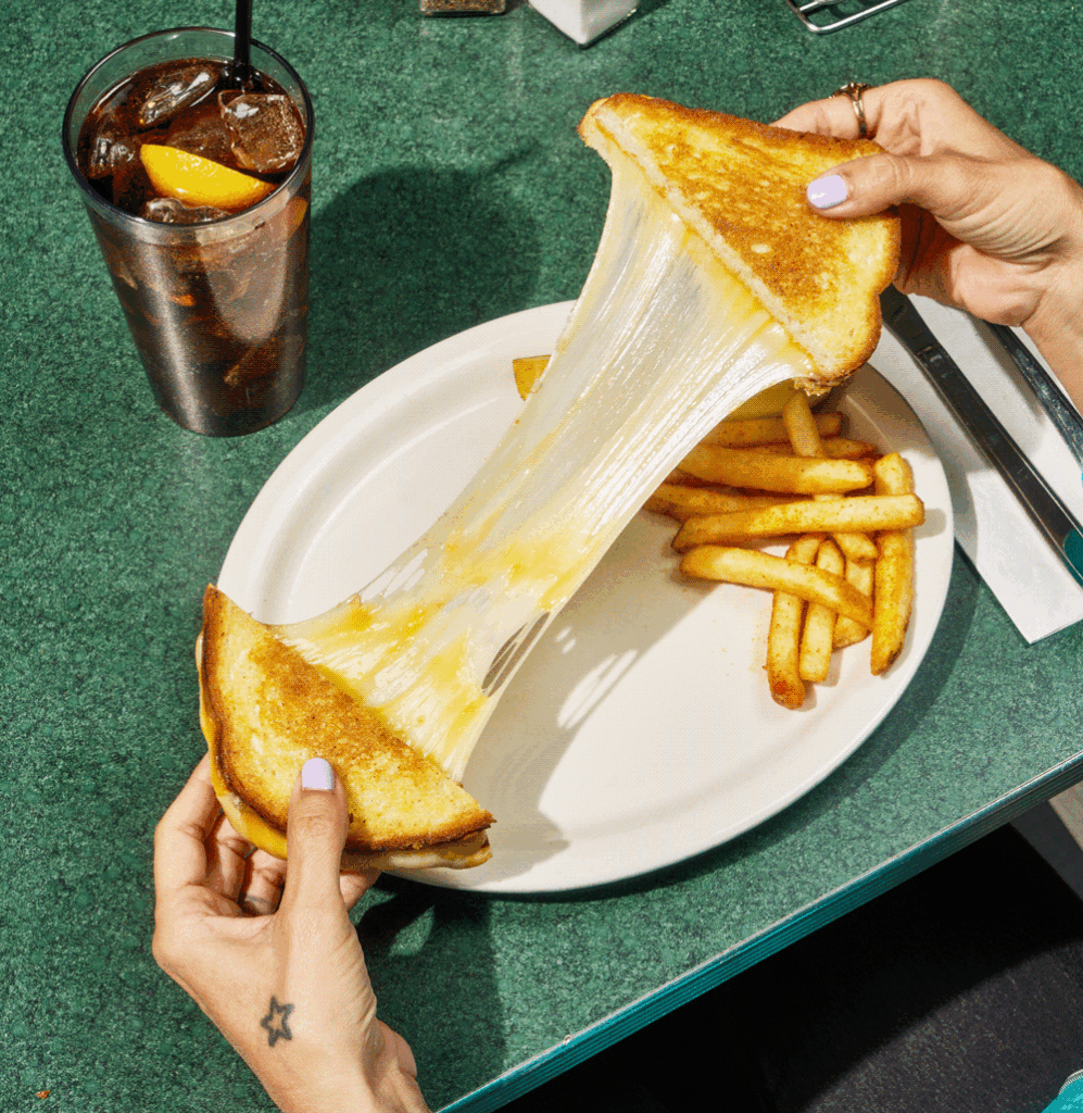 Grilled 3 Cheese Sandwich pull