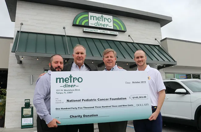 Metro Diner Crew with NPCF fundraiser check