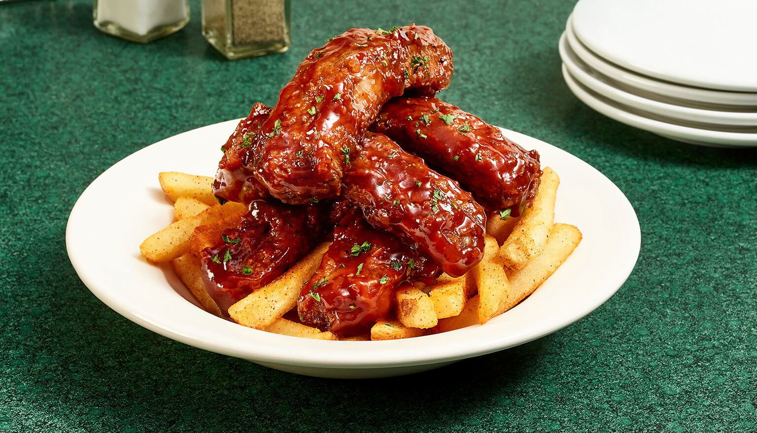 Ribs & Chips App - baby back riblets and french fries