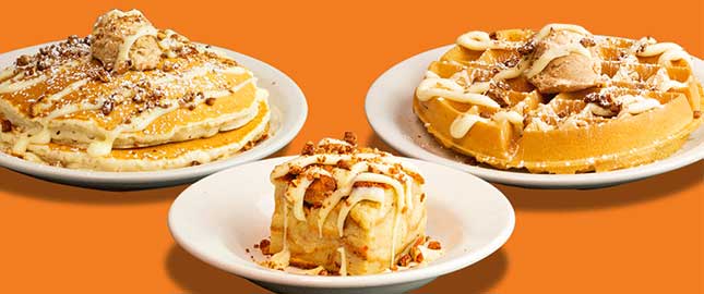 Carrot Cake Flavored Pancake, Waffle, Bread Pudding dessert