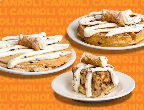 Cannoli pancake, waffle, bread pudding