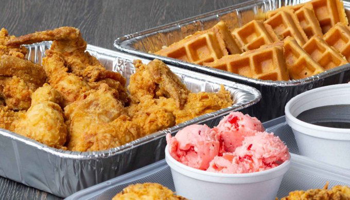 Fried Chicken & Waffles For 4